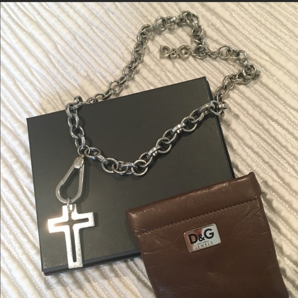 D&G Silver Cross Necklace